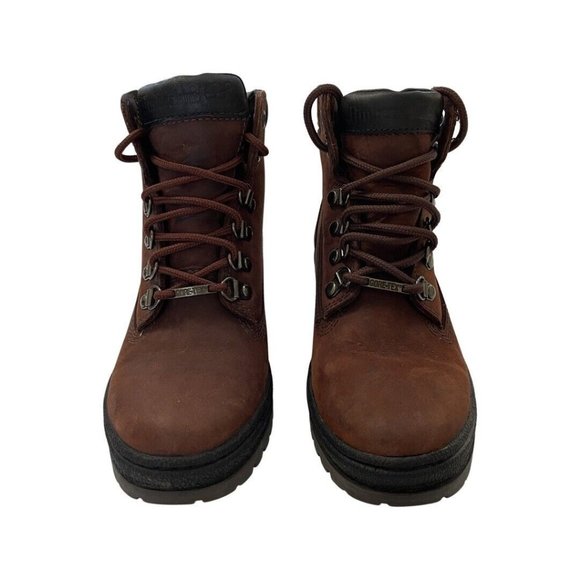 TIMBERLAND Trekking Gore-Tex Brown Leather Lace Up Ankle Hiking Work Boot Wm 6 - Picture 2 of 12